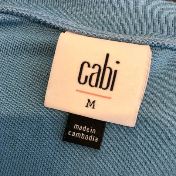 Cabi blue v neck long sleeve jersey knit top size Medium #6542 - Picture 6 of 12